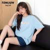 Женская футболка TonLion из 100% хлопка с принтом букв, с коротким рукавом