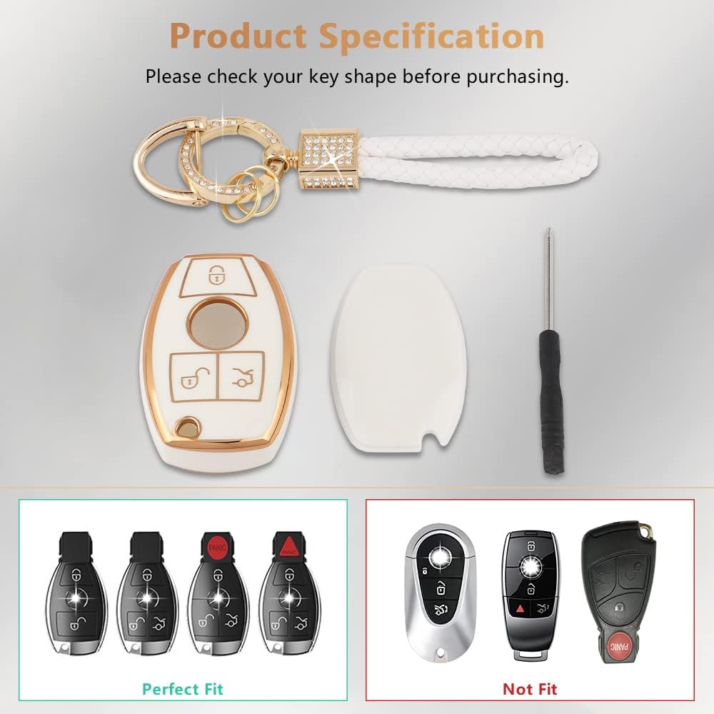 PIFOOG For Mercedes Key Fob Cover TPU Key Case Soft Car Keys Protector Fit Mercedes Benz AMG C E M S CLS CLA GLK GLA GLC GLE Smart Remote Key