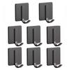 8 Pcs Wall Storage Hooks No Drilling Self-adhesive Great Load Bearing Anti-slip Bag Hat Clothes Towel