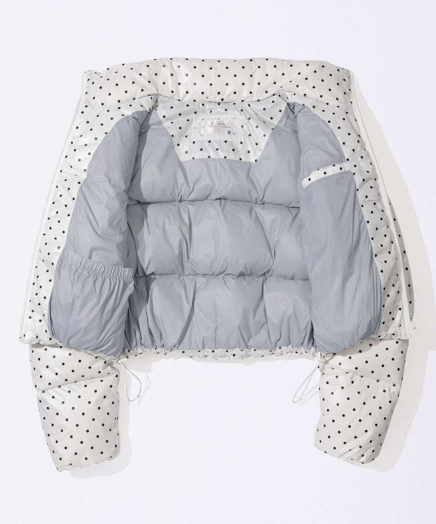 Sculptor Polka Cropped Puffer Down Ivory