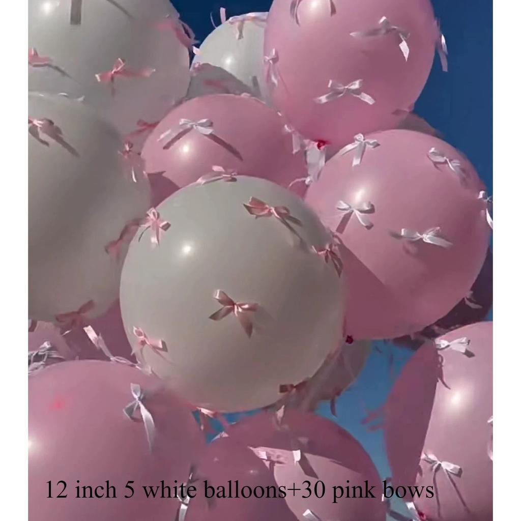 Розовые ленты-банты Кокетливые воздушные шары для девичника Помолвка Свадьба Декор для детского праздника Воздушные шары