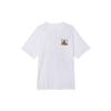 Loose Breathable Cartoon Print Sports Round Neck Short Sleeve T-Shirt With Drop Shoulder Men Tops White FJ1142-100