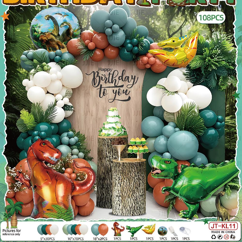 Украшение для сцены на день рождения динозавра для детей - Набор из воздушных шаров и для создания атмосферы вечеринки для мальчиков и девочек