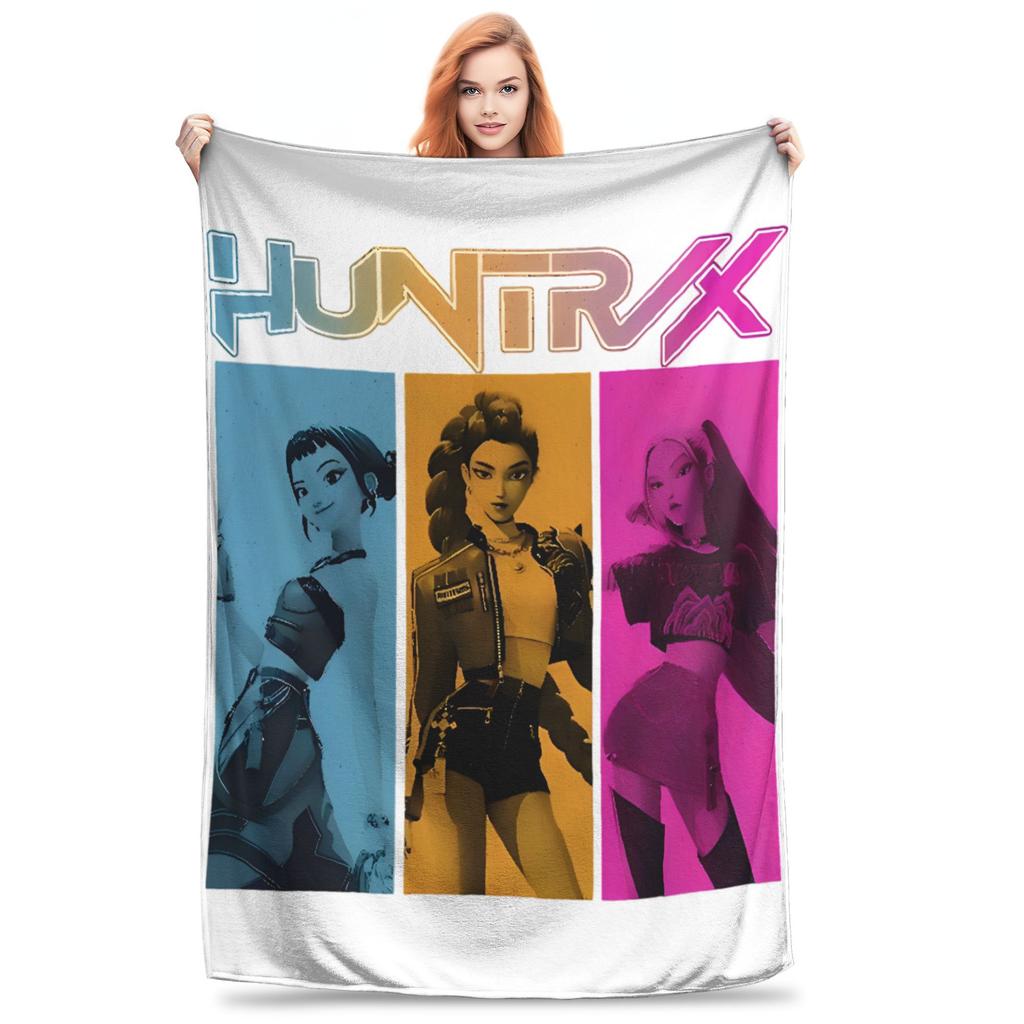 Одеяло Saja Boys Huntrix Kpop Охотники на демонов Фланелевое Потрясающее Теплое Плед для Постельного Белья Гостиной Зимы