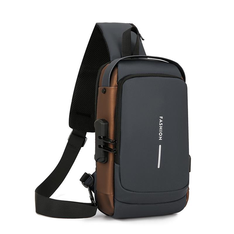 TS JYL laptop bag,Men Waist Pack High End Chest Bag Trendy Single Shoulder Commuter Bag