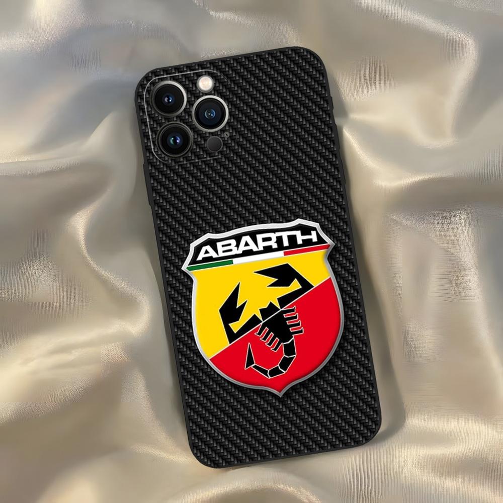ABARTH Italy Car Phone Case for Iphone 16 15 14 13 12 11 Pro Max Xr X Xs Mini 8 Plus SE 2022 Black Soft Silicone Cover