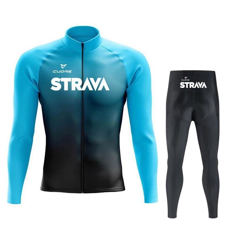 Men Women Cycling Jersey Set Long Sleeve Quick Dry Mountain Bike Riding Apparel Sportswear
