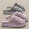 Зимний парный стиль Базовый дизайн Женские плюшевые тапочки Нескользящие Теплые Толстые Пушистые Мужские Домашние Хлопковые Туфли