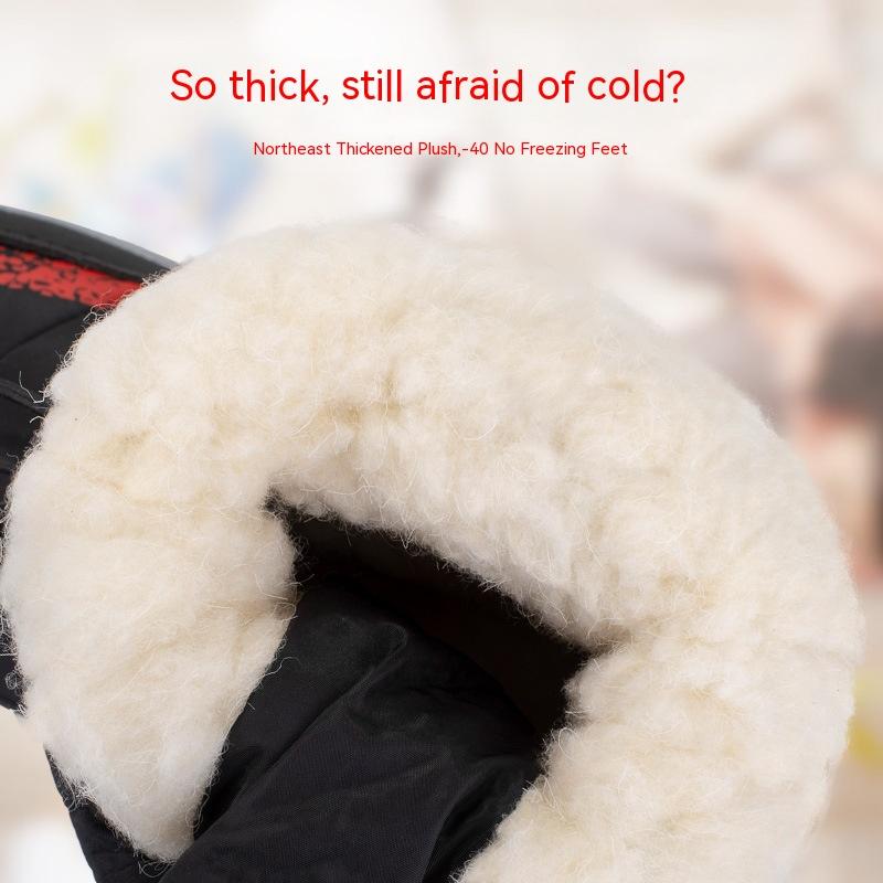 Утолщенные детские ботинки, нескользящие теплые зимние ботинки среднего размера с кошками, зимняя повседневная непромокаемая хлопковая обувь для мальчиков и девочек