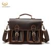 Men Crazy Horse Leather Antique Vintage Design Business Briefcase Laptop Bag Attache Messenger Bag Tote Portfolio