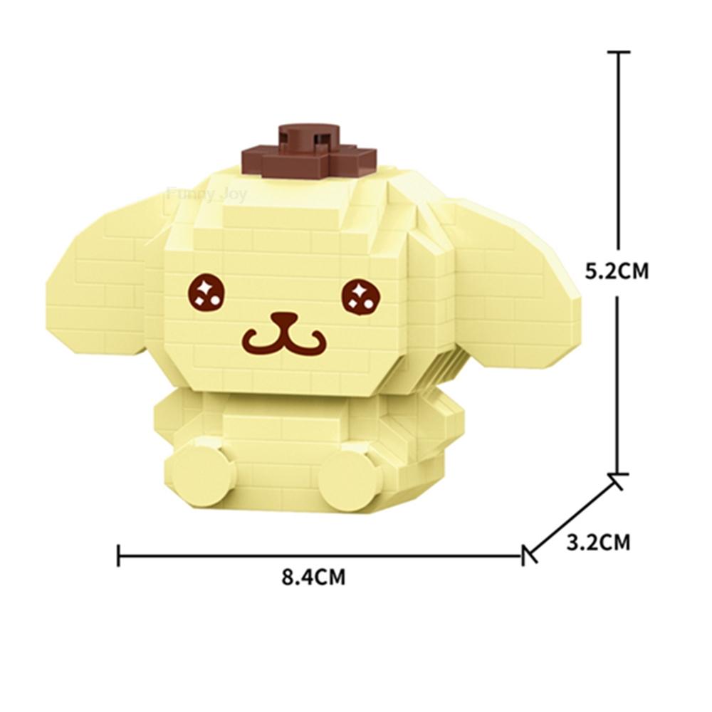 Cartoon Anime Blocks Kuromi My Melody Cinnamoroll Mouse Building Blocks Doll Toy Kids Birthday Gift