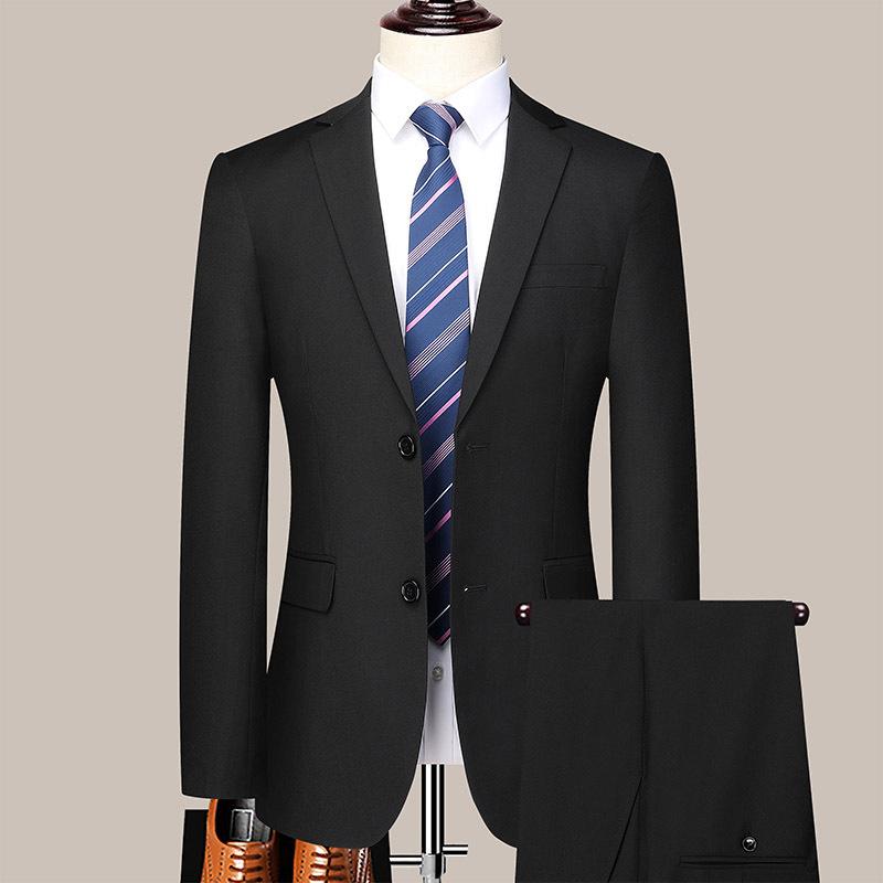 2 Piece Set Men's Clothing Stylish Formal Suit Men Suit Business Office Wedding Suit Jacket+Pants Suits & Blazers