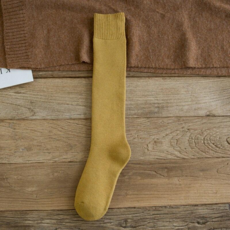 Harajuku Warm Women Cotton Autumn Winter Knee Socks Casual Warm Sock Lady Gift Stocking for School Girl