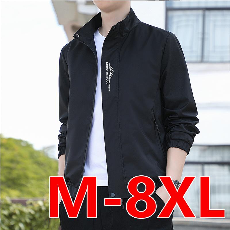 M-8XL Men's Jacket with Extra Fat and Loose Fitting Men's Casual Jacket