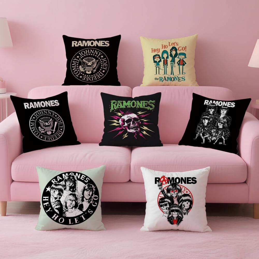 Punk Classic American Band RRamones Cushion Cover Pillow Case Soft Skin Friendly Fabric Concealed Zipper