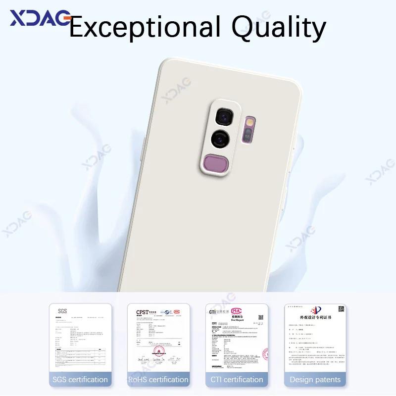 Роскошный квадратный жидкий силиконовый чехол для Samsung Galaxy S9 Plus SamsungS9Plus 360 мягкий чехол для телефона водонепроницаемый чехол