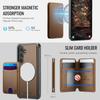 For Samsung Galaxy S26 Magnetic Case JEEHOOD J10 Leather Back Phone Cover with Detachable Card Holder Kickstand