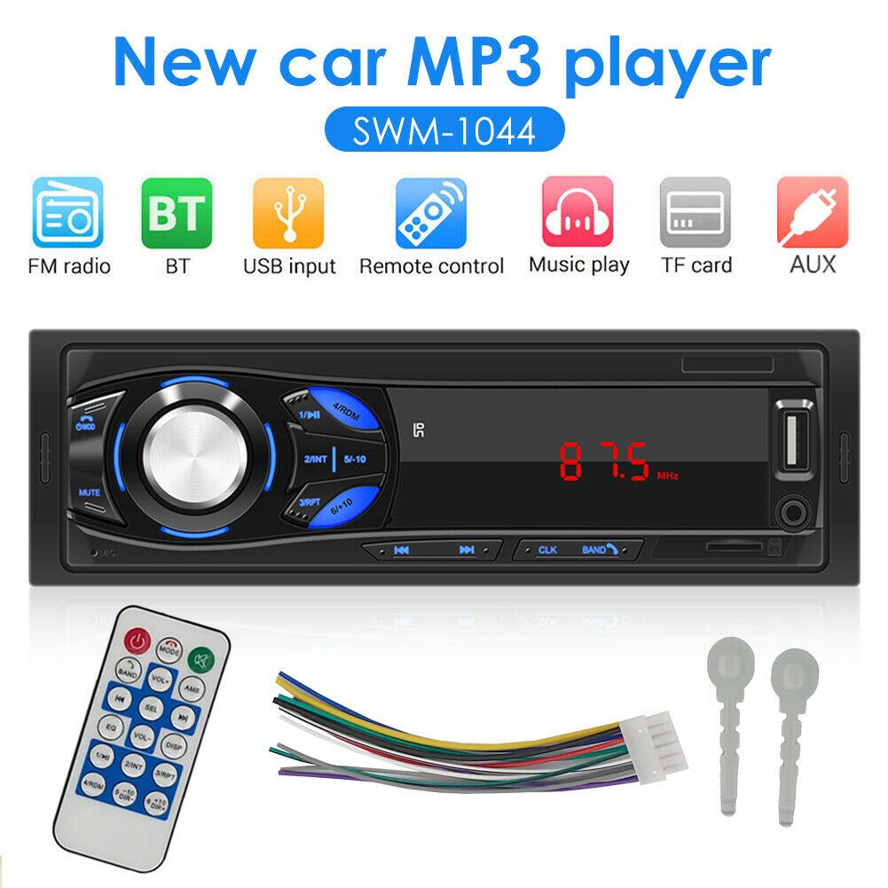 12V SWM-1044 Single 1DIN Car Stereo MP3 Player Radio FM AUX TF Card U Disk Head Unit