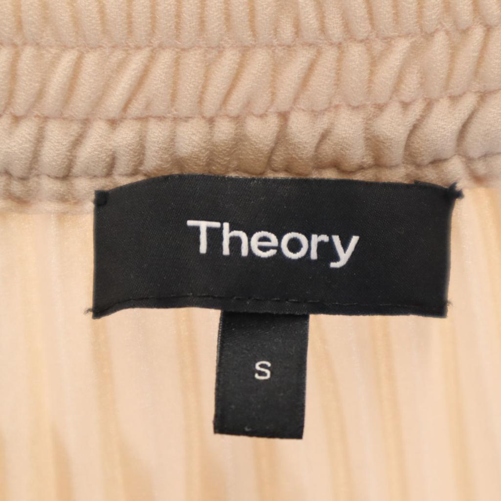Theory Made In Japan Long Length Pleated Skirt S Pink Beige Waist Rubber Women Used