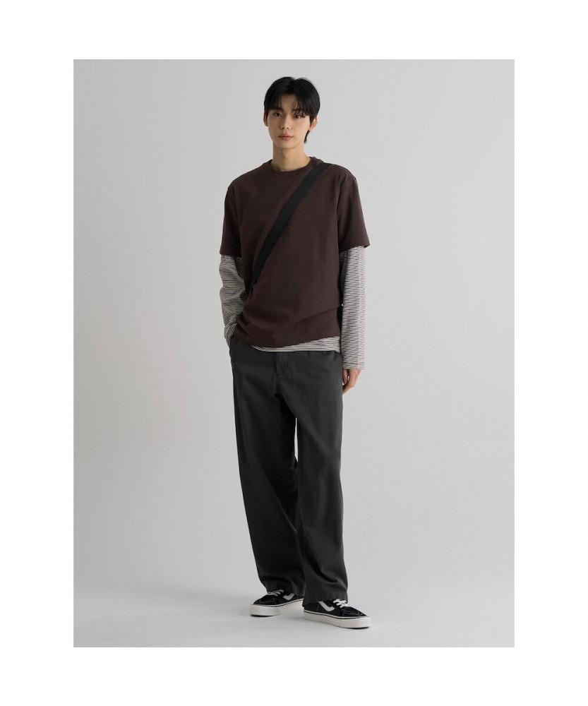 8SECONDS Garment-Dyed Wide Tapered Fit Pants Ash