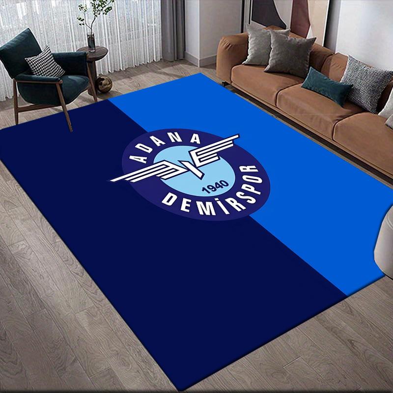 Adana Demirspor2 Flannel Pattern Square Carpet,Area Rug,Carpet Rug for Living Room Bedroom Sofa Playroom Decor,Non-slip Floor Mat