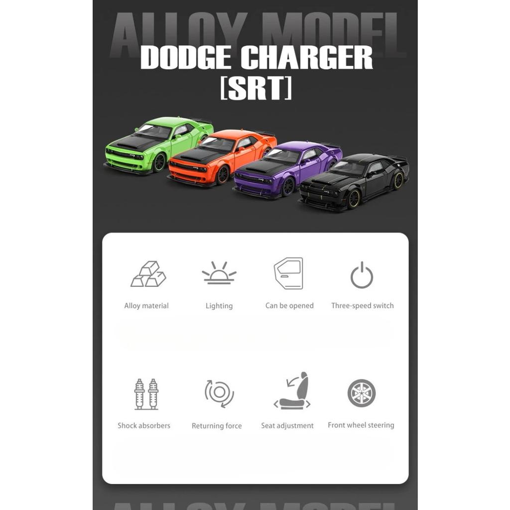 1/32 масштаб Dodge Challenger Hellcat SRT литой автомобиль модель звук свет инерционный металлический игрушечный автомобиль мальчик подарок коллекция миниатюрный автомобиль
