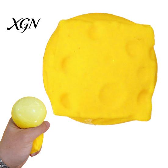 Stress Relief Cheese Toy Flour Filling Squeeze Yellow Cube Fidget Relaxation Simulated Sensory Soft Ball Anxiety