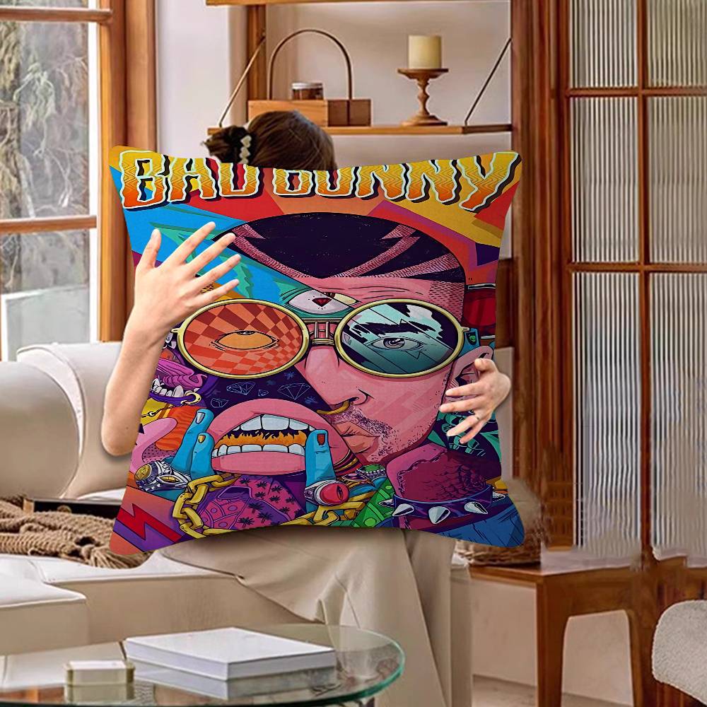 Поп Хип-Хоп Рэпер Bad Bunny Наволочки Домашнее Постельное Белье Декоративная Наволочка Свадебная Супер Мягкая Наволочка