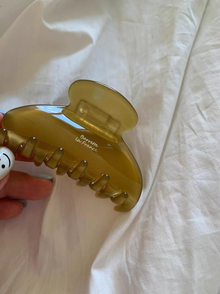 Французская золотая этикетка Jelly Solid Color Medium Hair Clip - Acetic Acid Half-Claw Shark Clip