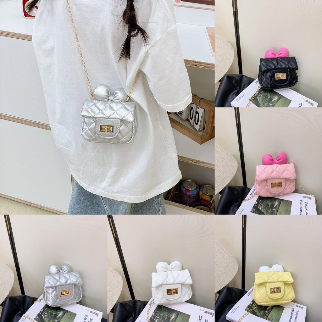 Solid Bow Color Unisex Crossbody Bag Butterfly Decoration Breathable Kids Fabric