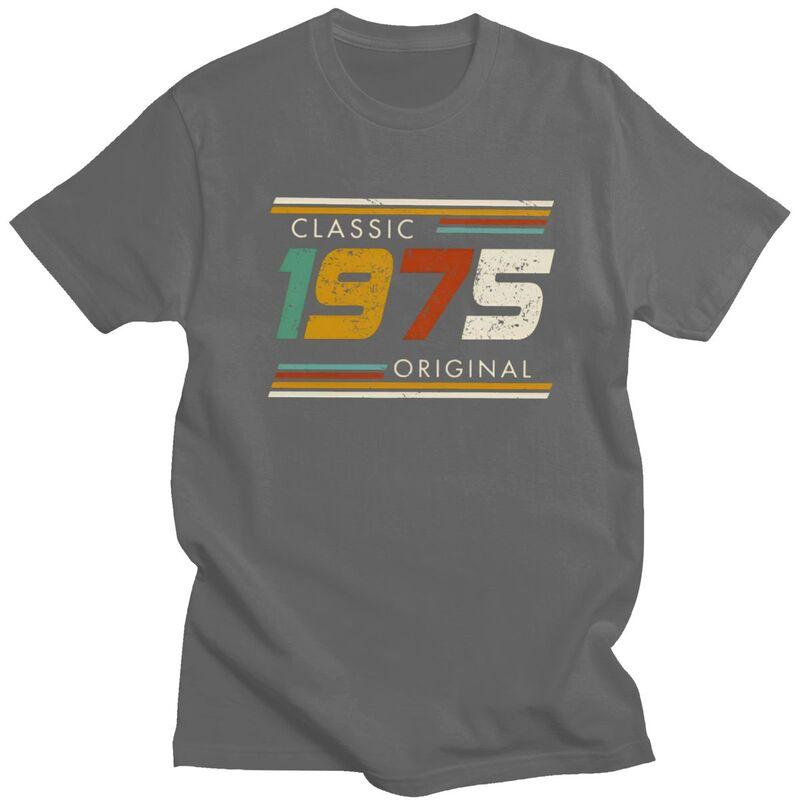 Fashion 50th Classic 1975 Original T Shirt Men Short Sleeve Custom Years Birthday Gift Tshirts Casual Tee Tops Slim Fit Tshirts