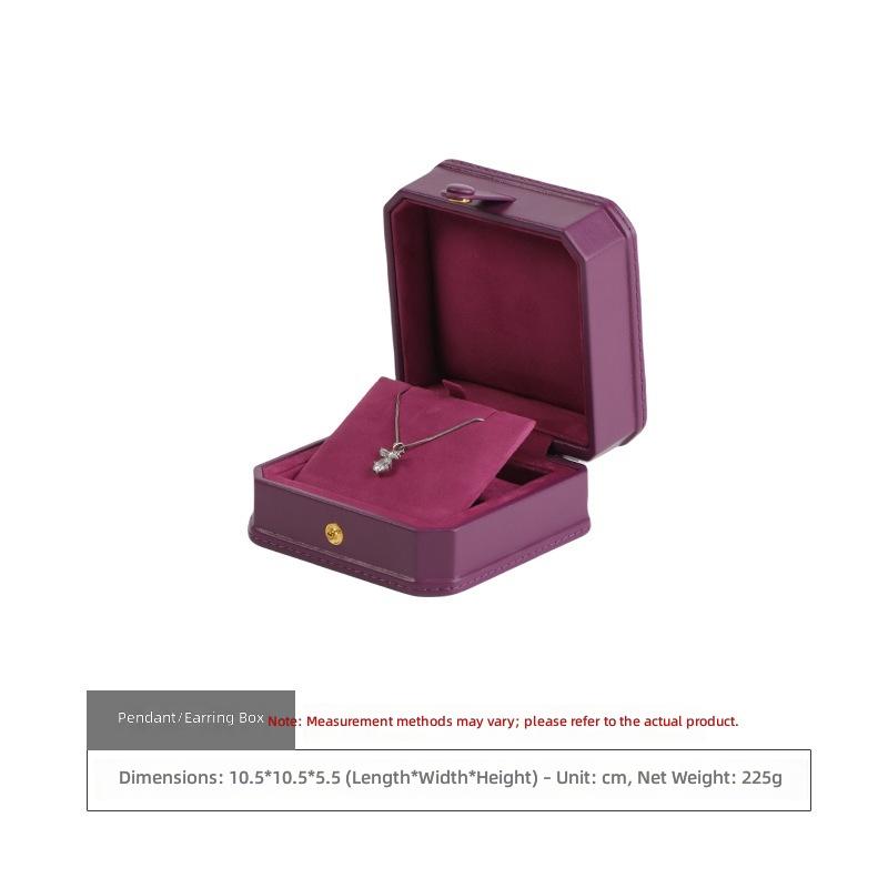 Wonderful Pack High-Grade Leather Hand-sewn Square Luxury Jewelry Packaging Box for Rings Necklaces Bracelets Watches Storage