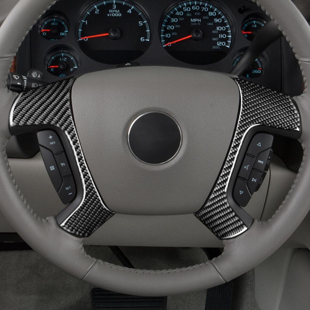 Для Chevrolet Silverado Sierra 2007-2013 красный, черный цвет углеродного волокна, автомобильный руль, кнопка, крышка, накладка, наклейка