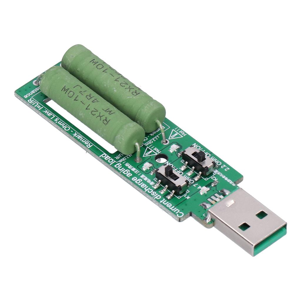 Мини-USB тестер нагрузки Power Bank Разрядный резистор с кнопкой тока 1A 2A 5VDC