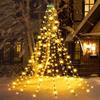 LED Ring Tree Topper Christmas Lights - Multicolor Flowing Waterfall for Festive Decoration