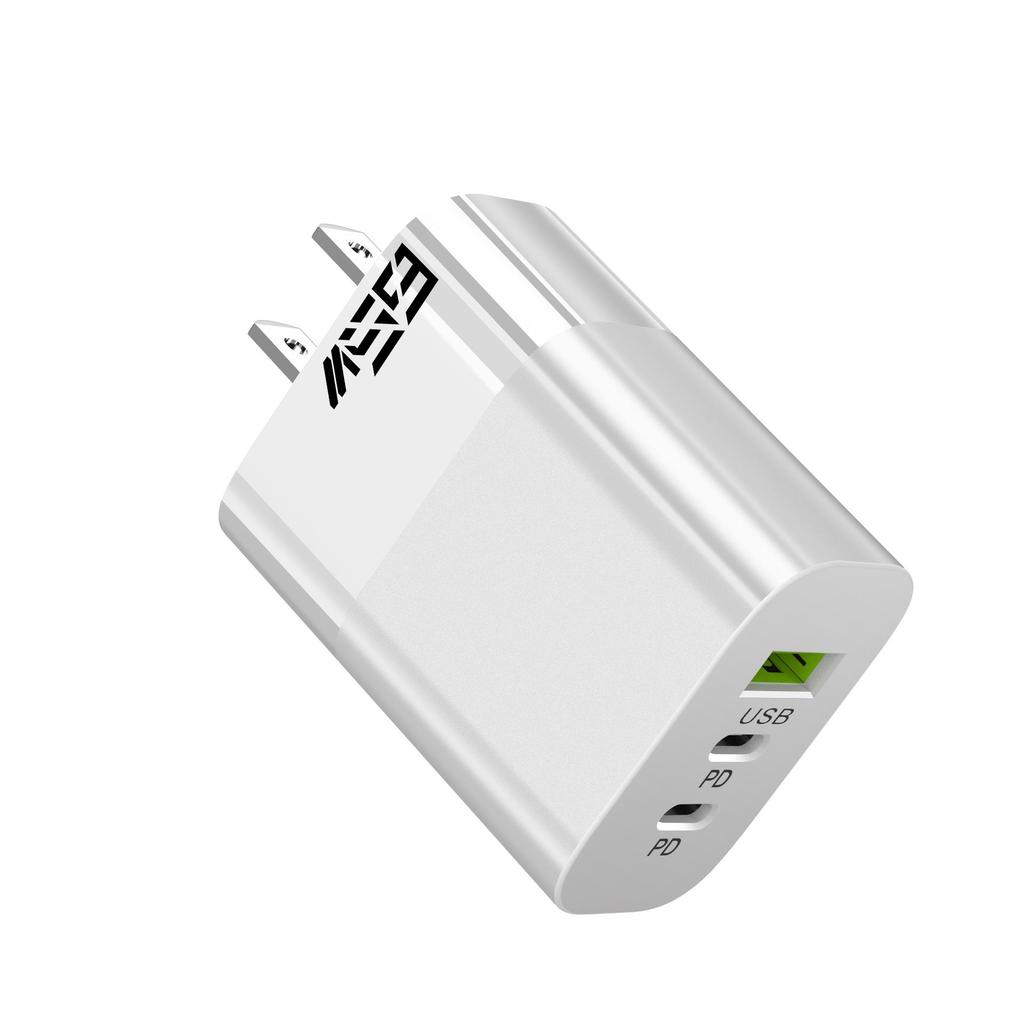 Быстрое зарядное устройство с двумя портами, 65 Вт: Type-C и USB, Быстрая зарядка PD, Стандарт США/ЕС.