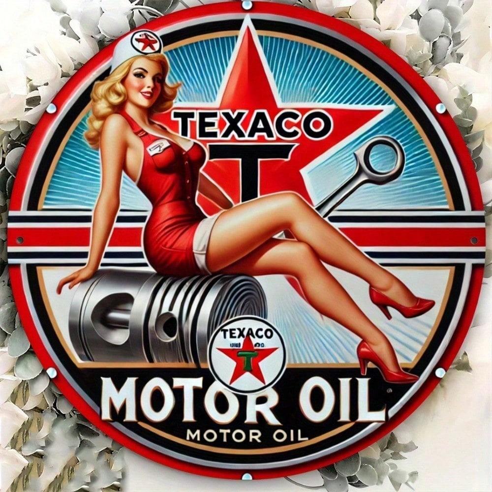 Texaco Винтажный Бензин Ретро Металлическая Вывеска Мужская Пещера Гараж Настенный Декор Всепогодная Рустикальная Оловянная Табличка