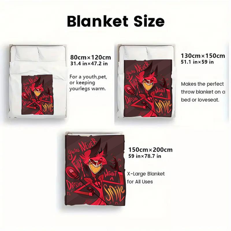 Hazbin Hotel 2D Flat Pattern Flannel Blanket High quality All Seasons Warmth and Comfort Perfect for Christmas Gifts.NMT0928350