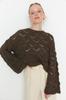 Women's Elegance Style Sweater Mink Openwork Hole Knitwear Sweater