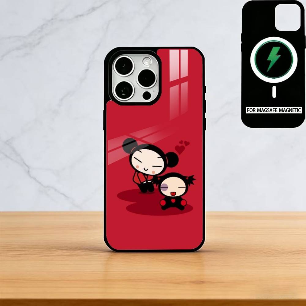 Чехол для телефона Pucca-A Cartoon G-Garu-U для iPhone17,16,15,14,13,12,11 Plus,Pro Магнитный для Magsafe Беспроводной зарядки