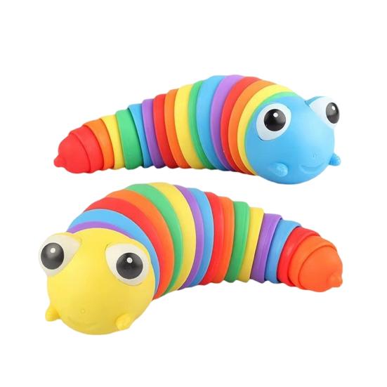 Игрушка-антистресс Слизень, подвижная, тянущаяся гусеница, сенсорная игрушка, портативная, для путешествий, гнущаяся, красочный червячок, сувениры для вечеринок