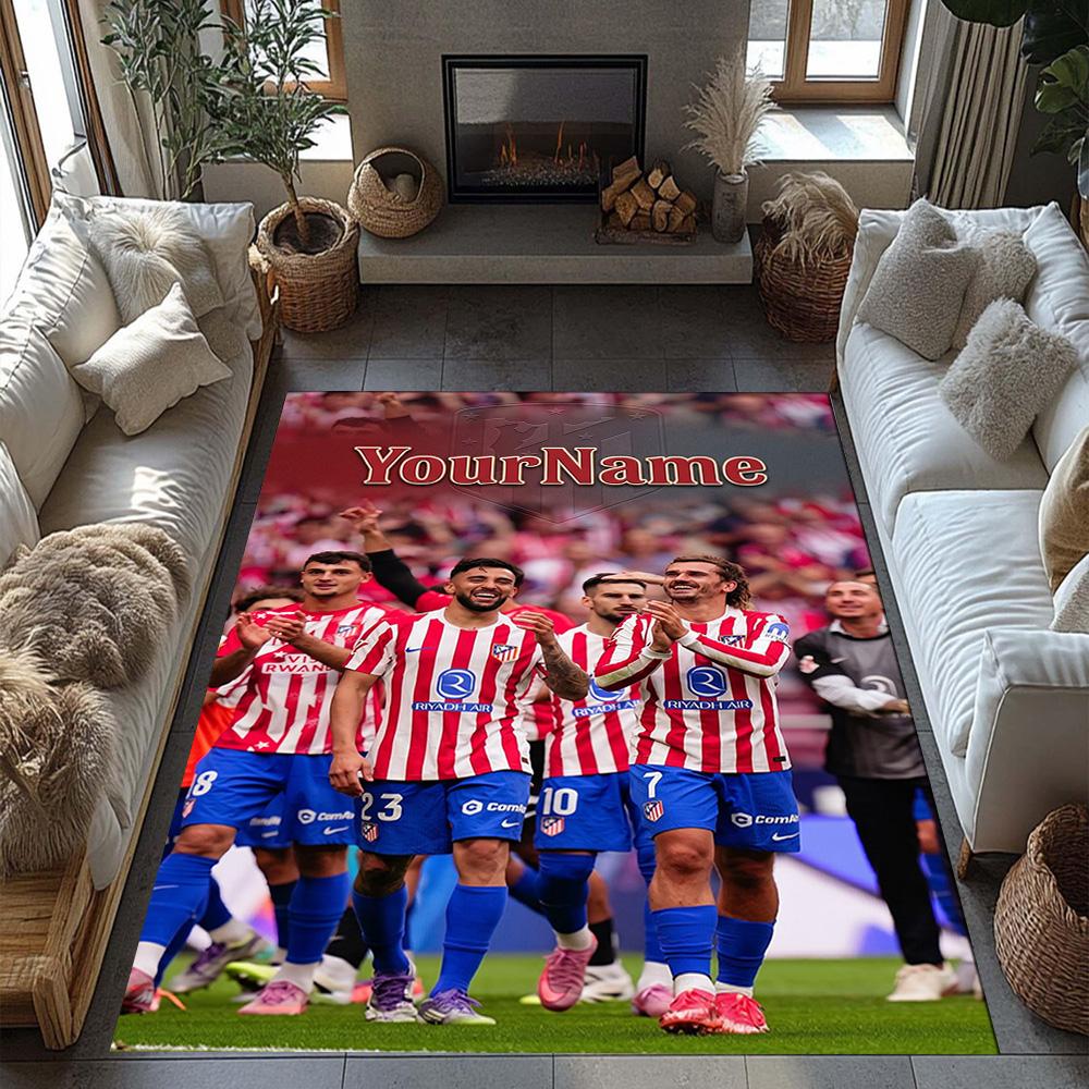Atletico Madrid Customize Text Floor Mat Design for Kitchen Entryway Playrooms Dormitory Anti-slip Rug Office home decor Spiritual Gift