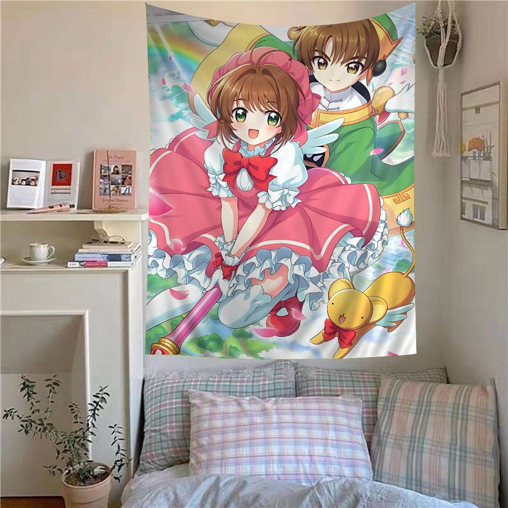 Аниме Cardcaptor Sakura Аниме Гобелен Хиппи Цветочный Настенный Ковер Декор для общежития Настенный Домашний Декор