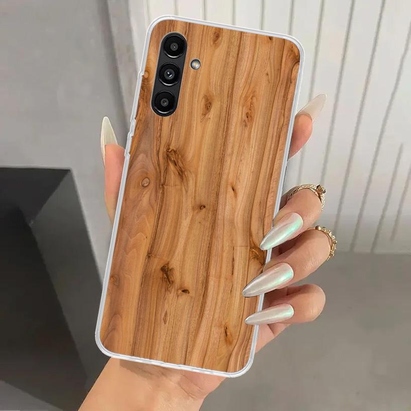 Деревянный чехол с узором для Samsung Galaxy A17 A16 A37 A26 A36 A57 A56 A15 A25 A35 A55 A14 A24 A34 A54 A13 A23 A33 A53 Ga