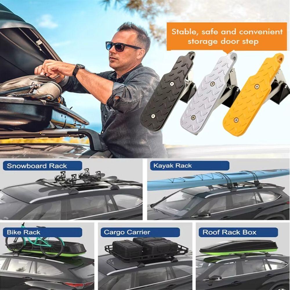 Foldable Car Door Step Aluminum Zinc Zinc Alloy Lock Hook Foot Pedal Auto Assist Pedal Vehicle Climbing