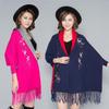 Korean Style Embroidered Shawl Cape: Versatile Knit Scarf for All Seasons