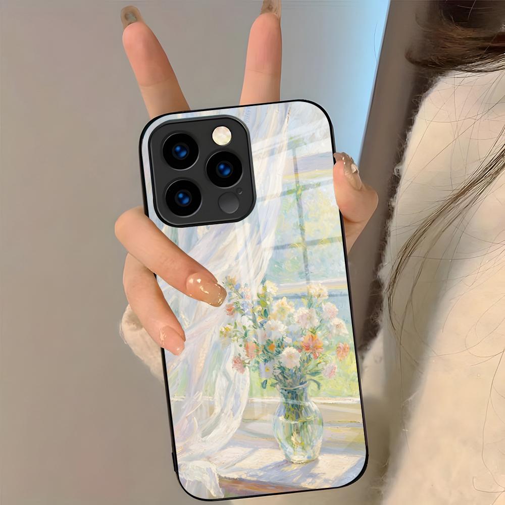 Чехол для телефона с изображением работы Клода М-Моне для iPhone 17 Pro Max 16 15 14 Pro Max 13 11 Plus Стеклянная крышка