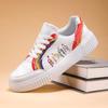 Women's Graffiti Print Sneakers, Fashion Lace-up Low-top Flats Sneakers, Casual Skateboard Shoes