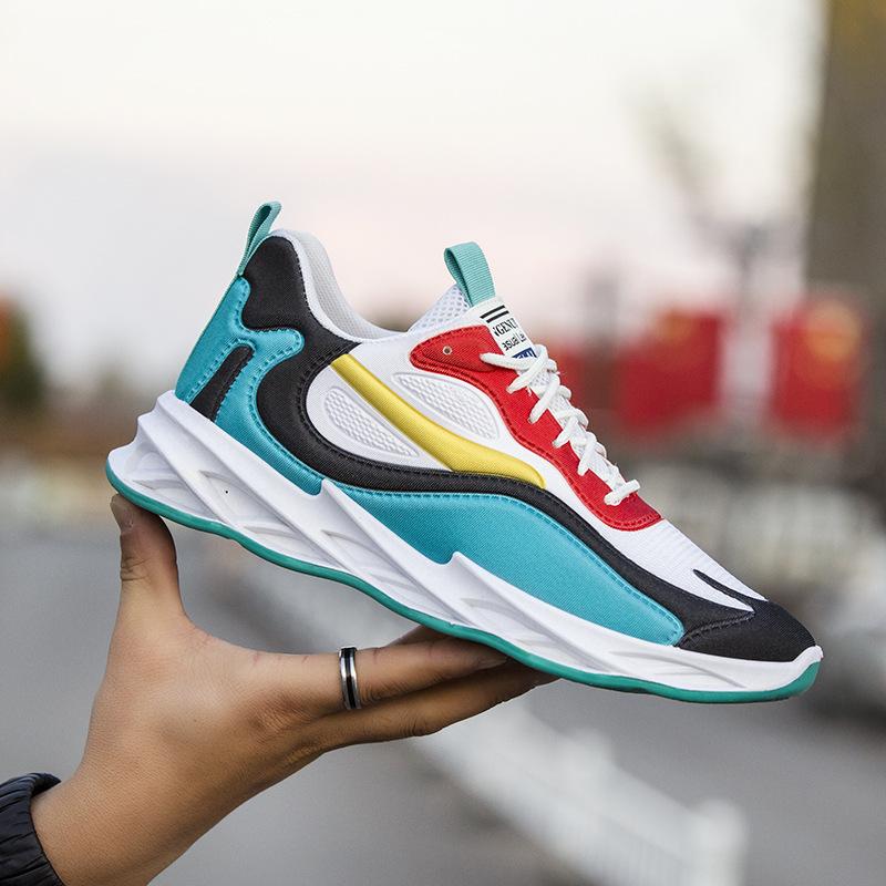 Spring and Autumn New Men's Shoes Mesh Breathable Sports Shoes Trendy Shoes Casual Versatile Men's Korean Soft-soled Running Shoes