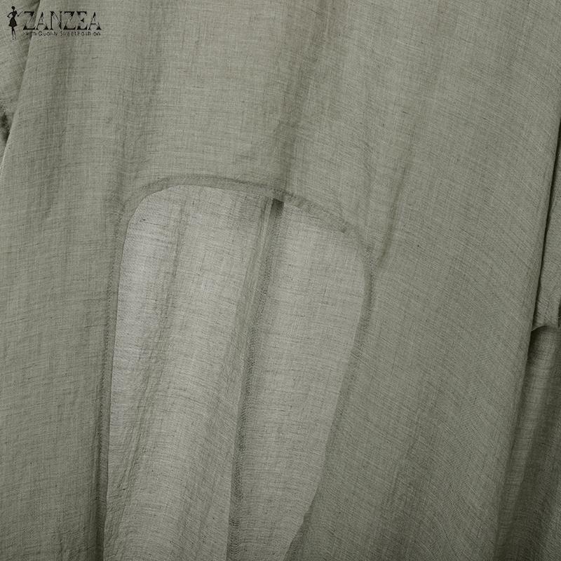 ZANZEA Женская блузка с коротким рукавом и неровным подолом и брюки летние костюмы-двойки